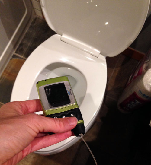 This close to flushing the little Jerkface!