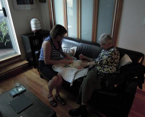 Little Ring, just days old, lapping up the crazy love of his granny and great granny <3